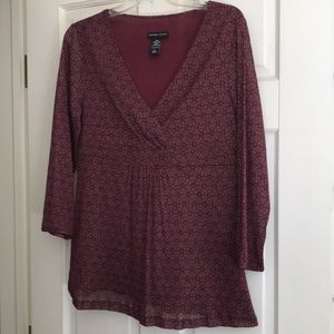 NY&Co Blouse - Burgundy w/ gold